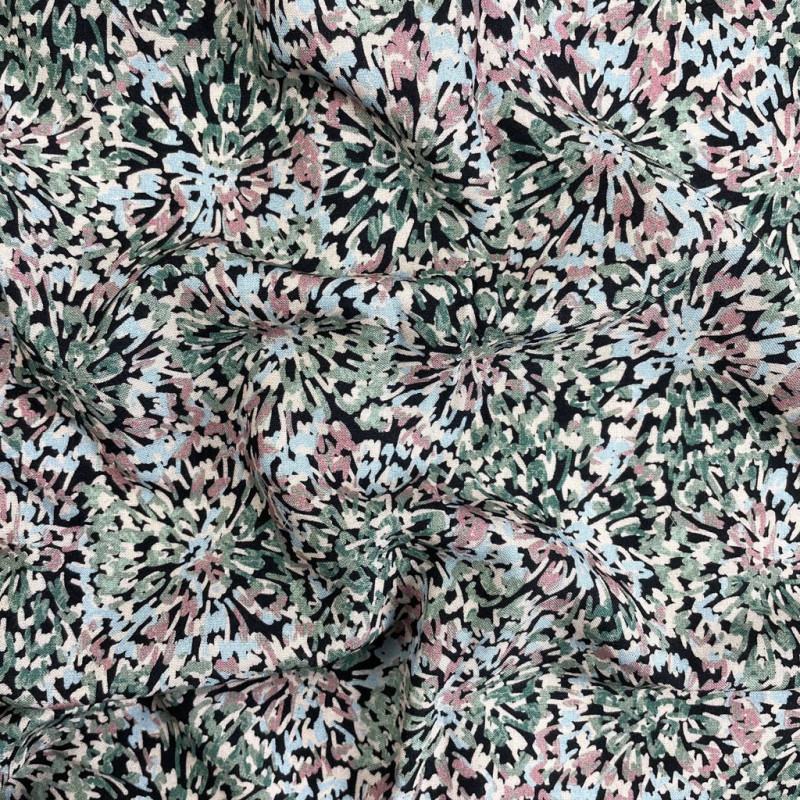 Printed Viscose CHLOE Anthracite / Green Multicolored